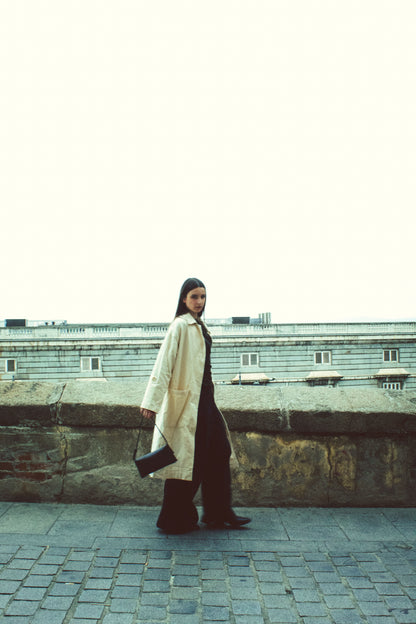 Oat Organic Cotton Long Wide Coat