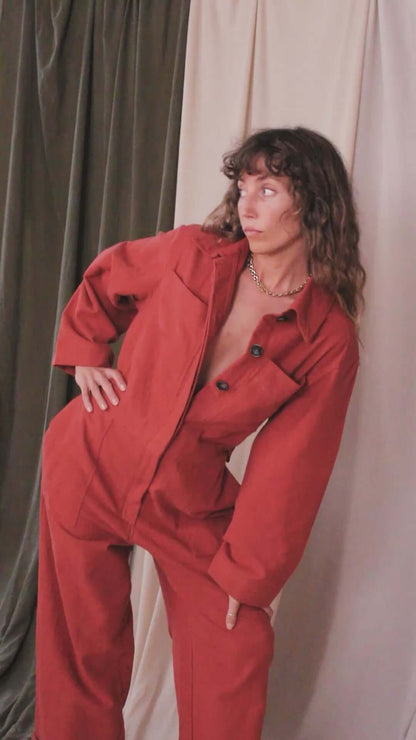 Rust Organic Cotton Boiler Suit