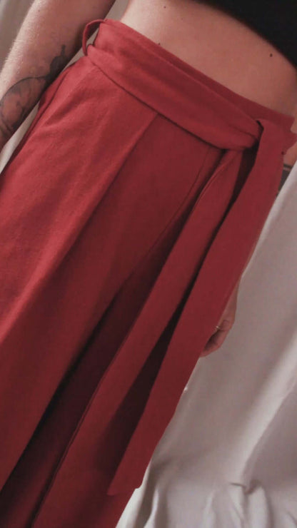 Rust Organic Cotton Wide Trousers