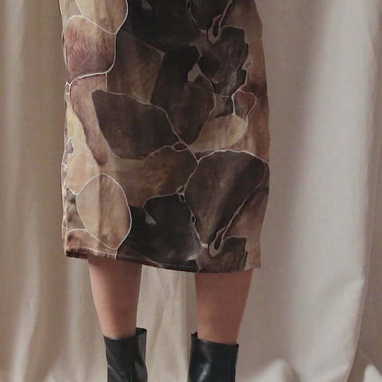Printed Ecovero Pencil Midi Skirt | COSSAC
