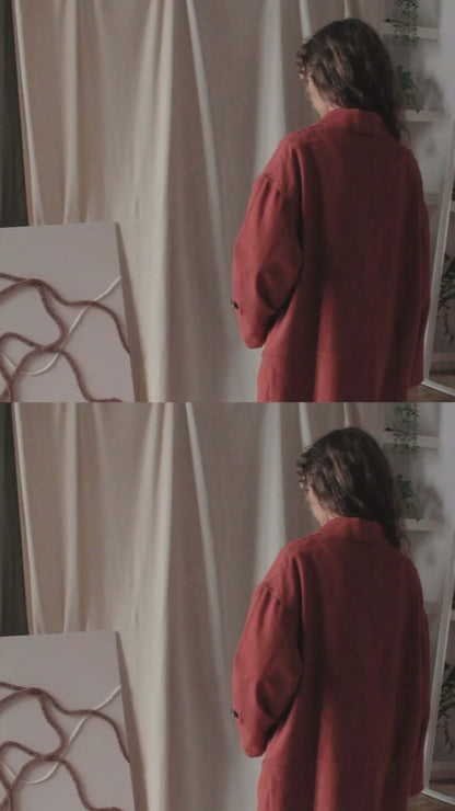 Rust Colour Organic Cotton Wide Coat