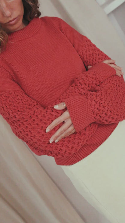 Heavy Knit Rust Vegan Sweater